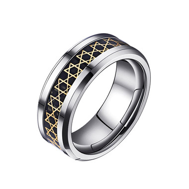 TITANIUM STEEL RING-SIX-POINTED STAR